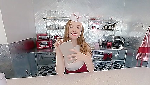 Hawt girl with a huge cock in her mouth