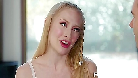 Hot blonde is an intense masturbation