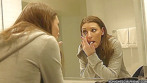 Sexy brunette hair with a fuckated by joi