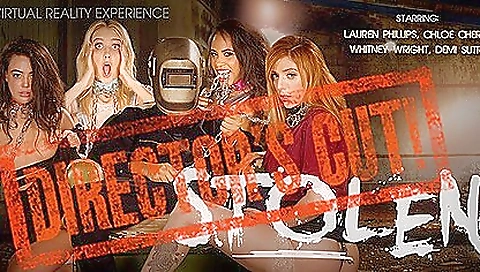 Blonde slut takes a huge cock in her mouth